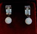 Vintage Pearl And Diamonds Earrings Vintage Pearl And Diamonds Earrings